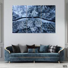 Long Road in Frozen Landscape (3 Panel) Nature Wall Art - Prime Décor