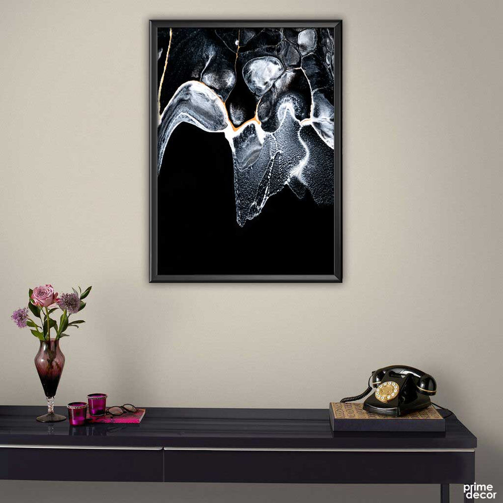 Black Background Liquid Abstract Art (Single Panel) Abstract Wall Art - Prime Décor