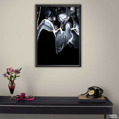 Black Background Liquid Abstract Art (Single Panel) Abstract Wall Art - Prime Décor