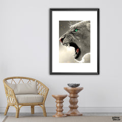 Dangerous Tiger Black & White | Animal Poster Wall Art - Prime Décor