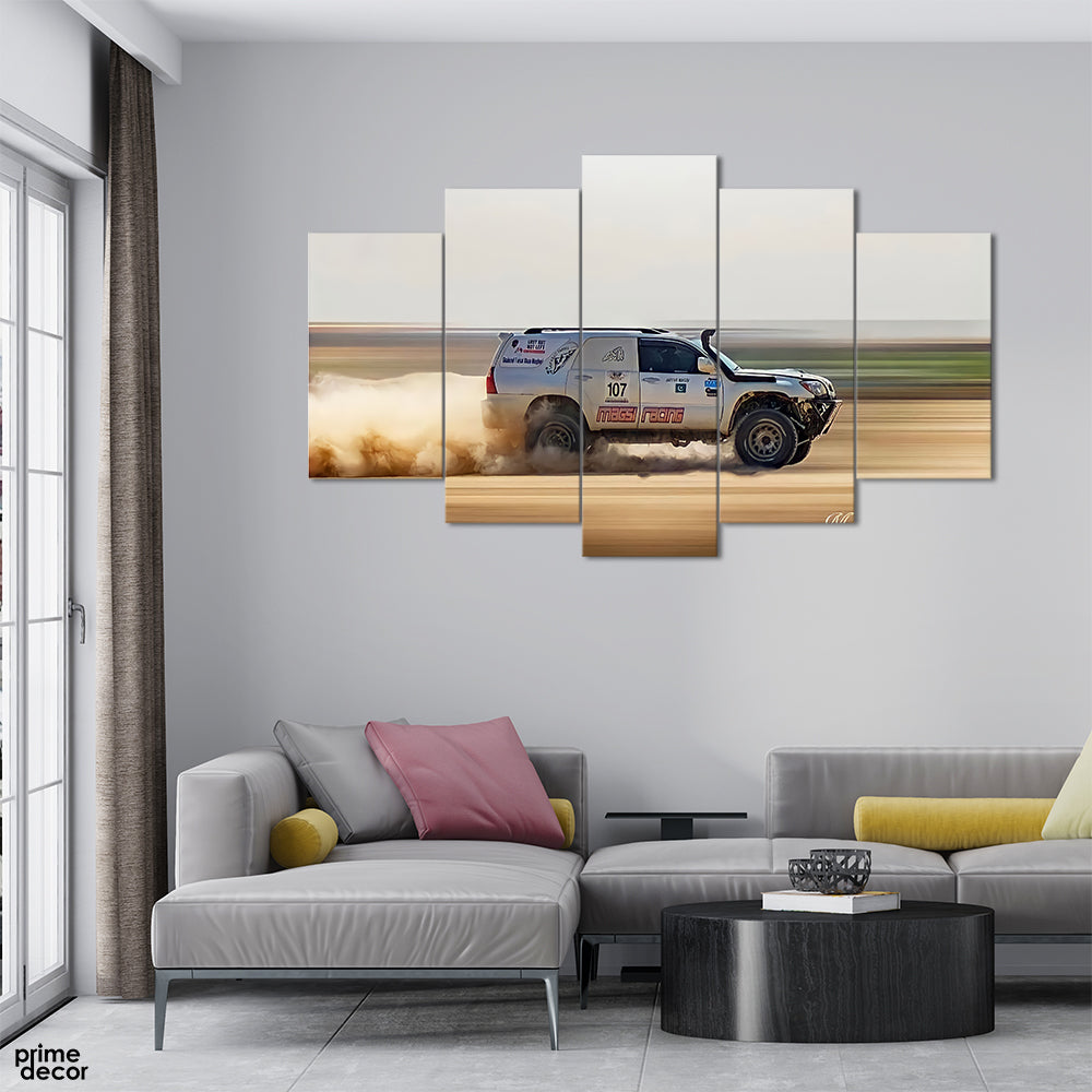 Desert Jeep Rally (5 Panel) Cars Wall Art - Prime Décor
