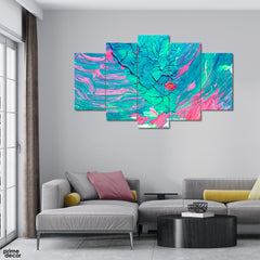 Branch In The Spilt Paint (5 Panel) Landscape Wall Art - Prime Décor