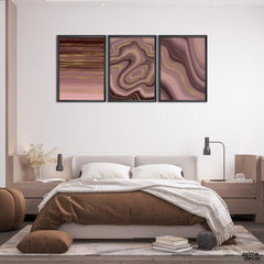 Copper Rose Swirls (3 Panel) Nordic Wall Art On Sale - Prime Décor