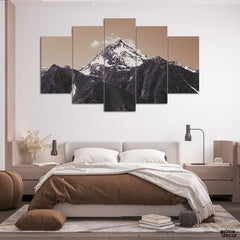 Clouds On The Peak (5 Panel) Landscape Wall Art - Prime Décor