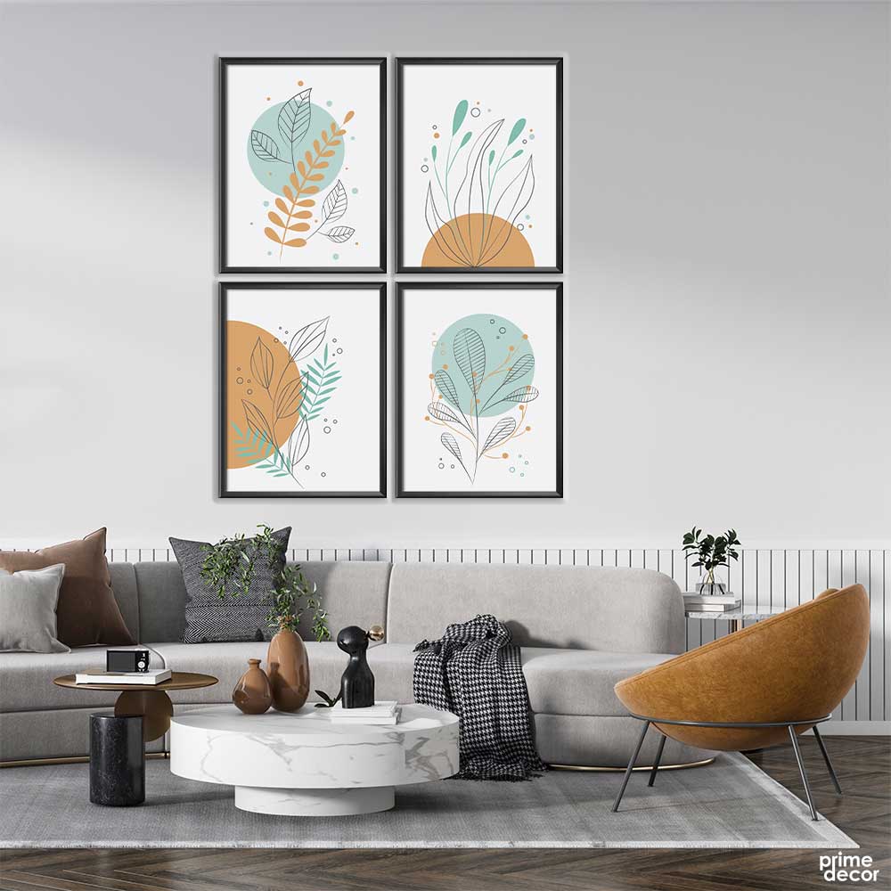 Nordic Modern Abstract (4 Panel) | Abstract Wall art - Prime Décor