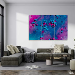Blue Bubbles in Closeup Shots (3 Panel) Wall Art