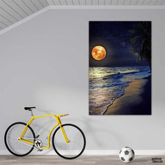 Sunset Beach Night View (Single Panel) Nature Wall Art - Prime Décor