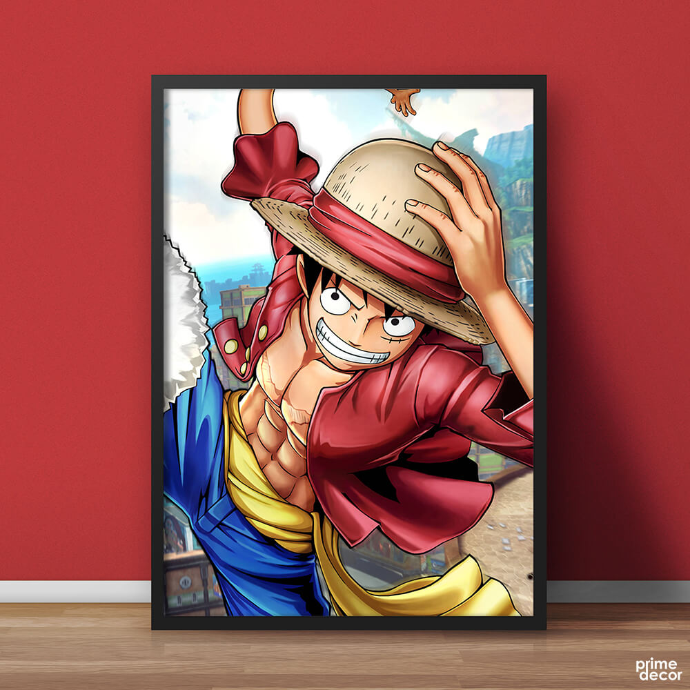One Piece Monkey D Luffy Laughing | Anime Wall Art - Prime Décor