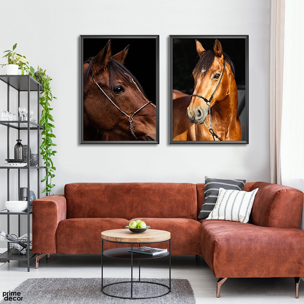 Wild American Mustang Horses (2 Panel) Animal Wall Art - Prime Décor