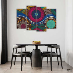 African Trible Pattern (4 Panel) | Pattern Art Work - Prime Décor
