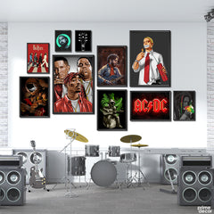 Music Mix Vol-01 Wall Décor Setup (10 Panel) Musical Wall Art - Prime Décor
