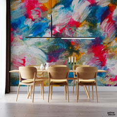 Colorful Acrylic Brush Stroke | Abstract Wallpaper Mural