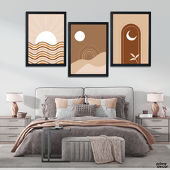 Boho Covers Brown Collection (3 Panel) Nordic Wall Art - Prime Décor