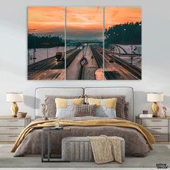 Way,Sky & Clouds (3 Panel) Nature Wall Art - Prime Décor