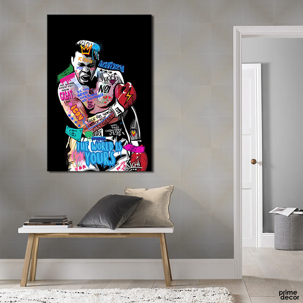 The World Is Yours Muhammad Ali (Single Panel) Motivation Wall Art - Prime Décor