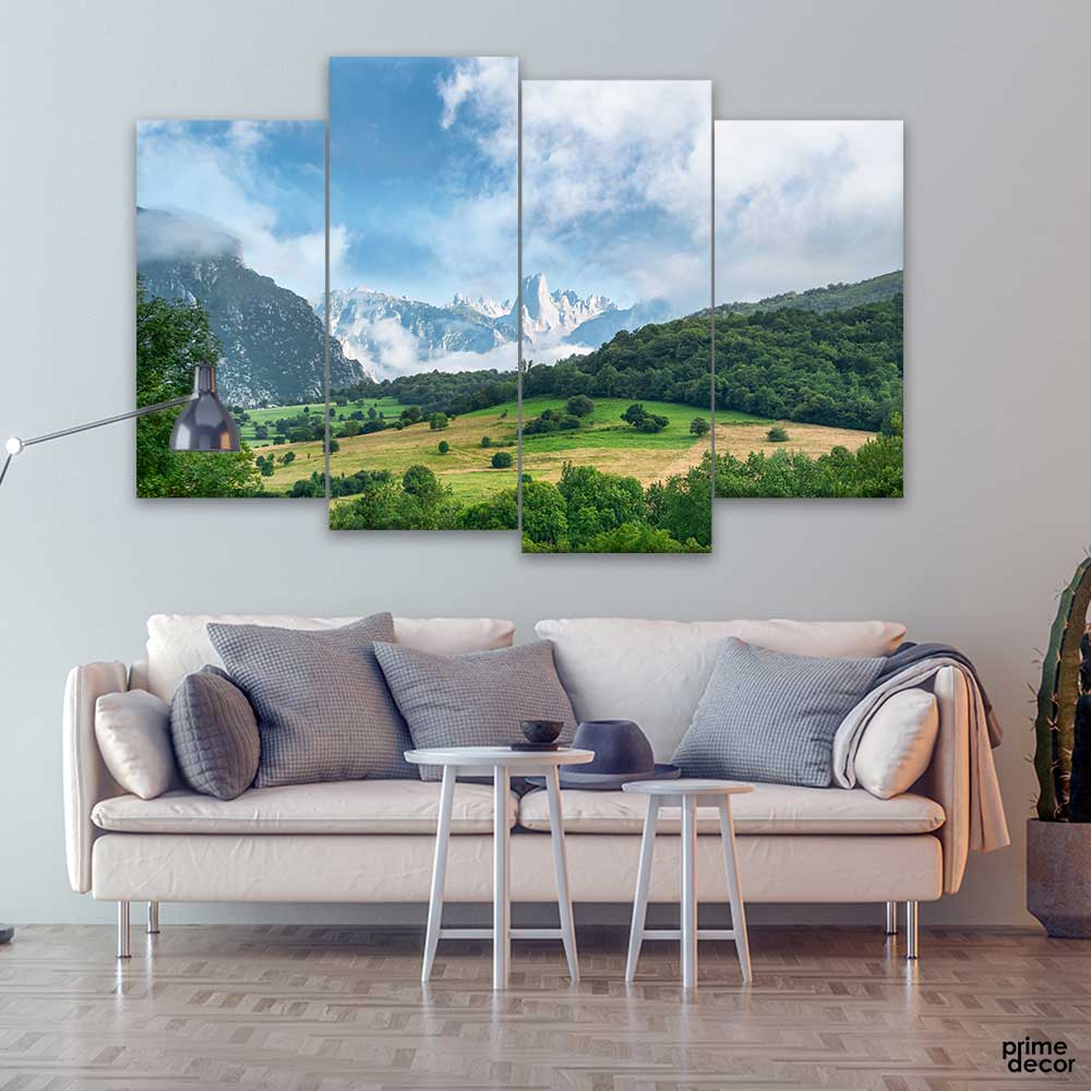 Panoramic View of the Peaks (4 Panel) Nature Wall Art - Prime Décor