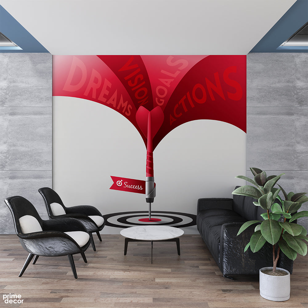 Reach Success Dart Style | Office Wallpaper Mural - Prime Décor