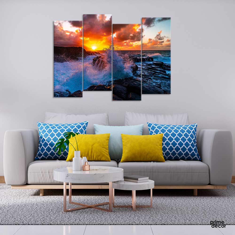 Cenery of Rock Formations (4 Panel) Wall Art - Prime Décor