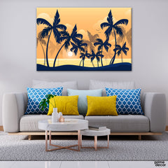 Sunset Beach Palm Trees (Single Panel) Nature Wall Art - Prime Décor