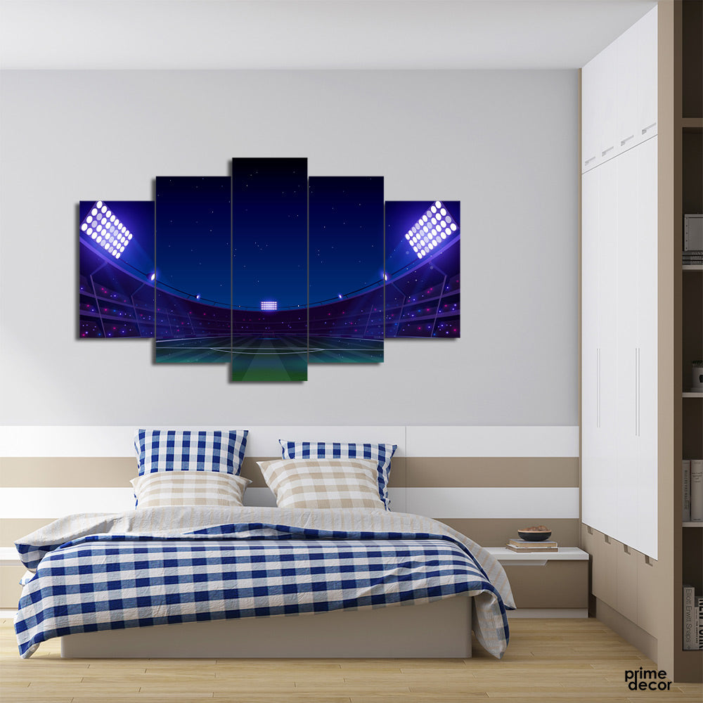 Realistic Soccer Football Stadium Illustration (5 Panel) - Prime Décor