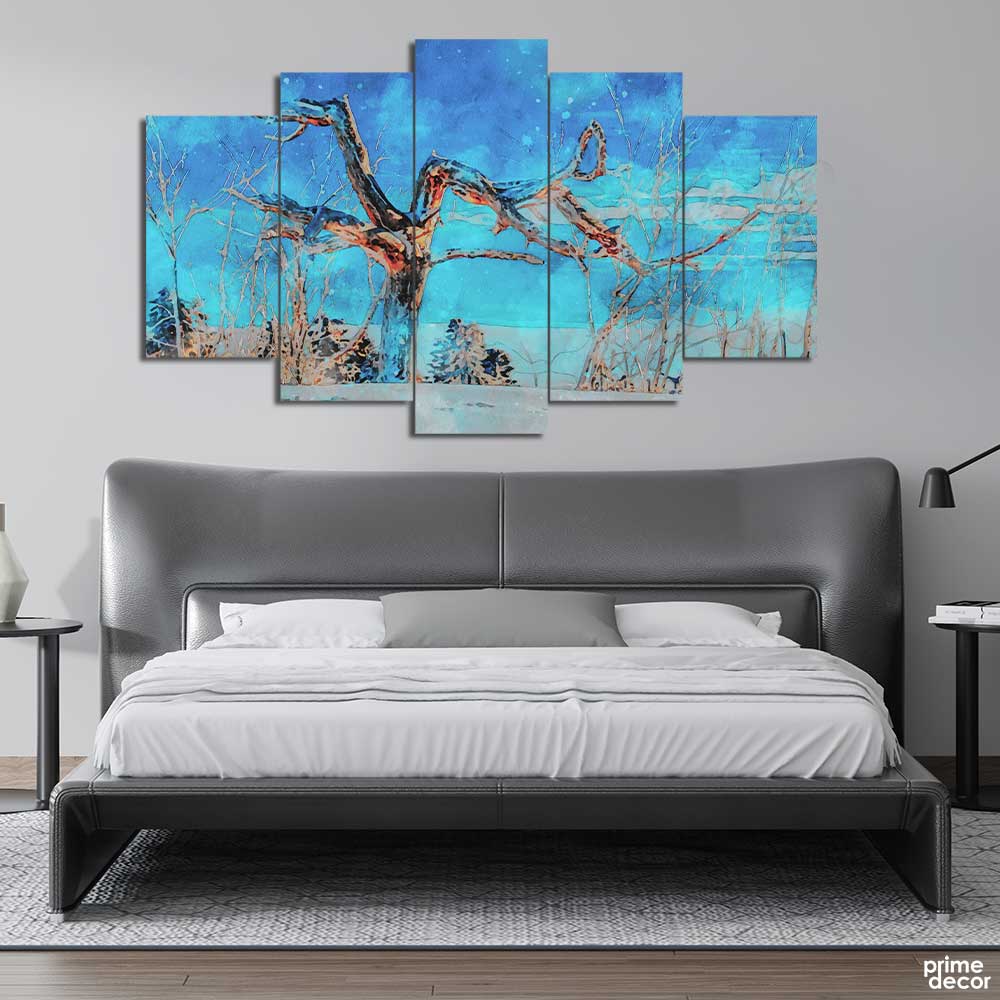 Forest Tree Watercolor (5 Panel) Nature Wall Art - Prime Décor
