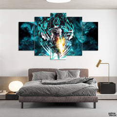 Goku in Action Dragon Ball Z (5 Panel) Anime Wall Art - Prime Décor