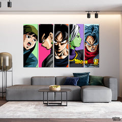 Dragon Ball Z Super Goku (5 Panel) Anime Wall Art - Prime Décor