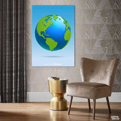 Classic Planet Earth (Single Panel) Earth Wall Art - Prime Décor