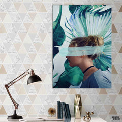 Young Girl Leaves Background (Single Panel) Nature Wall Art - Prime Décor