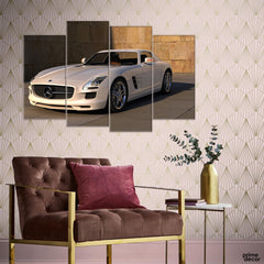 Mercedes Auto Sports Car (4 Panels) Car Wall Art - Prime Décor