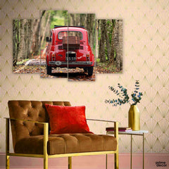 Flat 500 AutoMobile ( 4 Panels) | Car Wall Art - Prime Décor