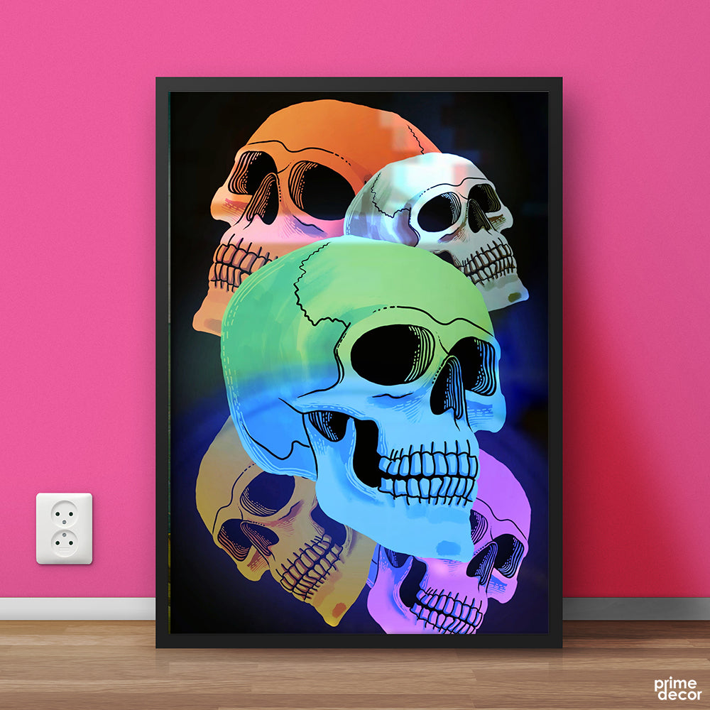 Colorful Aesthetic Skulls | Digital Poster Wall Art - Prime Décor