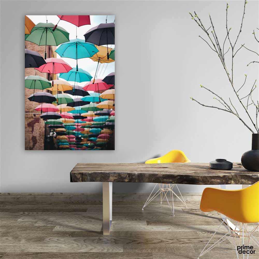 Street Colorful Umbrella (Single Panel) Street Wall Art - Prime Décor
