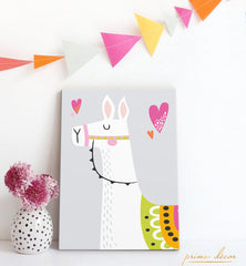 Alpaca Heart Nursery Poster Wall Art - Prime Décor