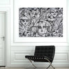 Black & Grey Abstract Doodling (Single Panel) Abstract Wall Art