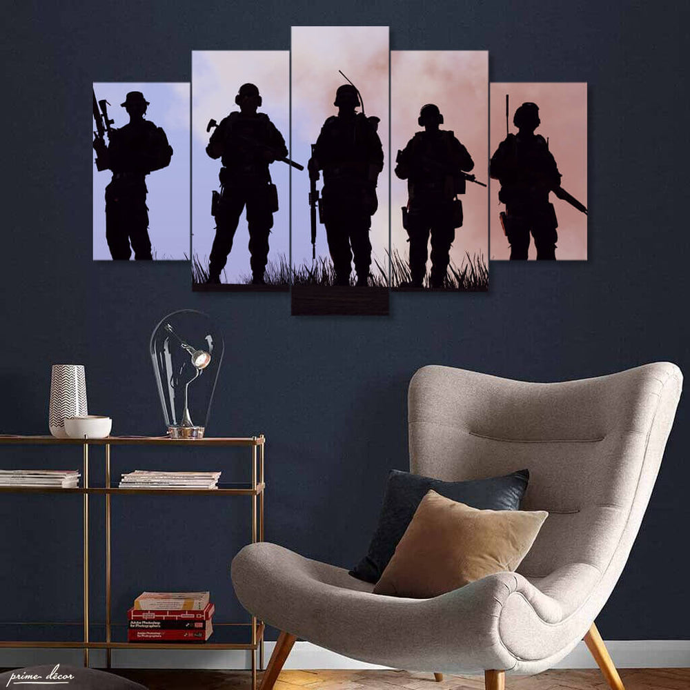 Brothers In Arms (5 Panel) Army Wall Art - Prime Décor