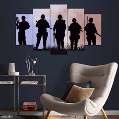 Brothers In Arms (5 Panel) Army Wall Art - Prime Décor