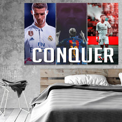 CONQUER (3 Panel) Football Wall Art - Prime Décor
