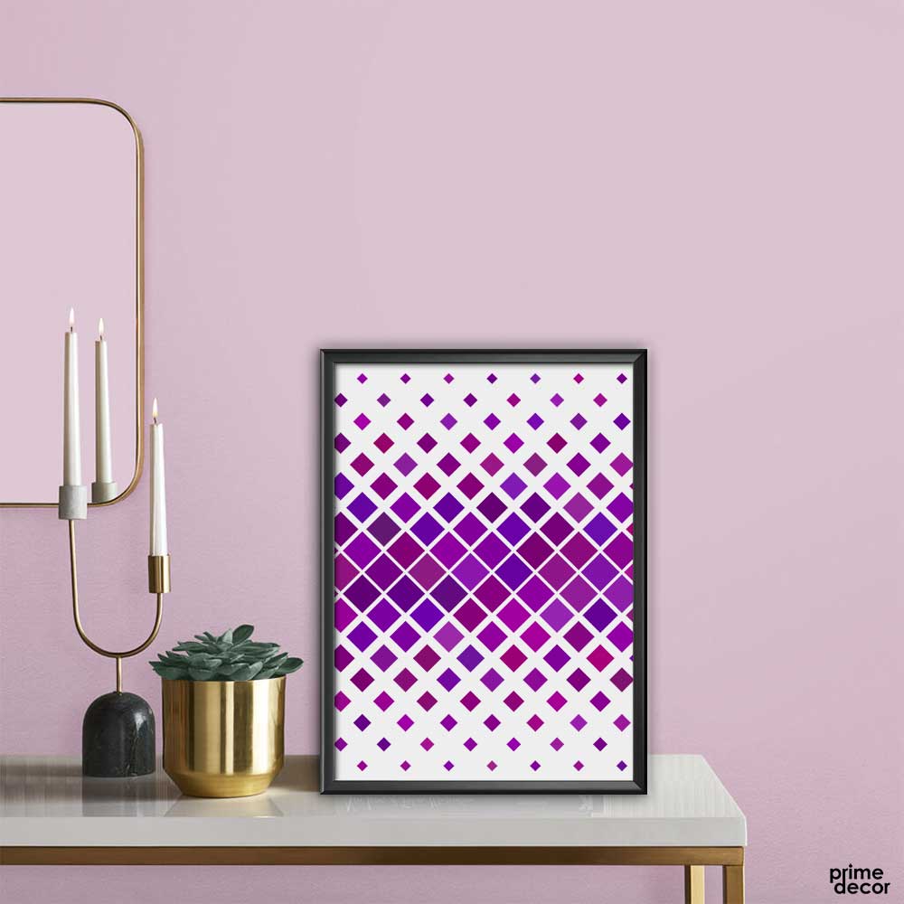Pattern Purple Square (Single Panel) | Geometric Wall Art - Prime Décor