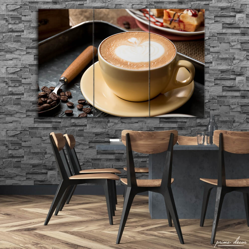 Cappuccino Coffee Lover (3 Panel) Food Wall Art - Prime Décor