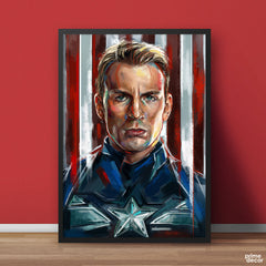 Captain America Oil Paint | Movie Poster Wall Art - Prime Décor