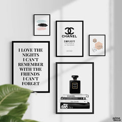 Coco Chanel Pastel Color Chic Wall Décor Setup (5 Panel) Fashion Wall Art - Prime Décor