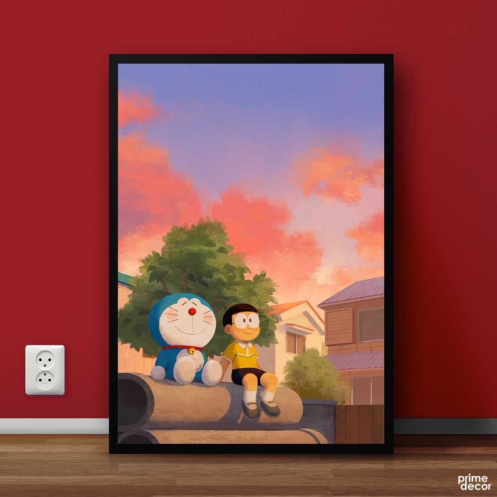Doremon & Nobita | Friendship Poster Wall Art - Prime Décor
