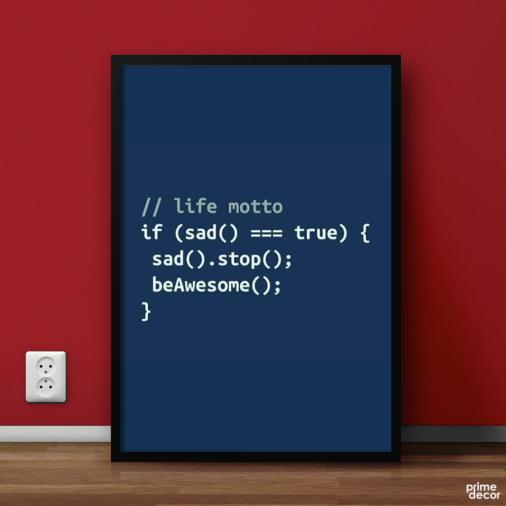 If Sad Coding | Programmer Poster Wall Art - Prime Décor