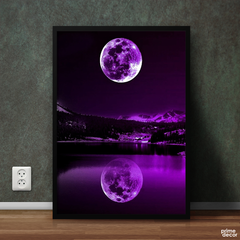 Moon with Purple Effect | Nature Poster Wall Art - Prime Décor