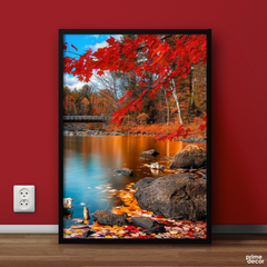 Red Autumn Fall | Nature Poster Wall Art - Prime Décor