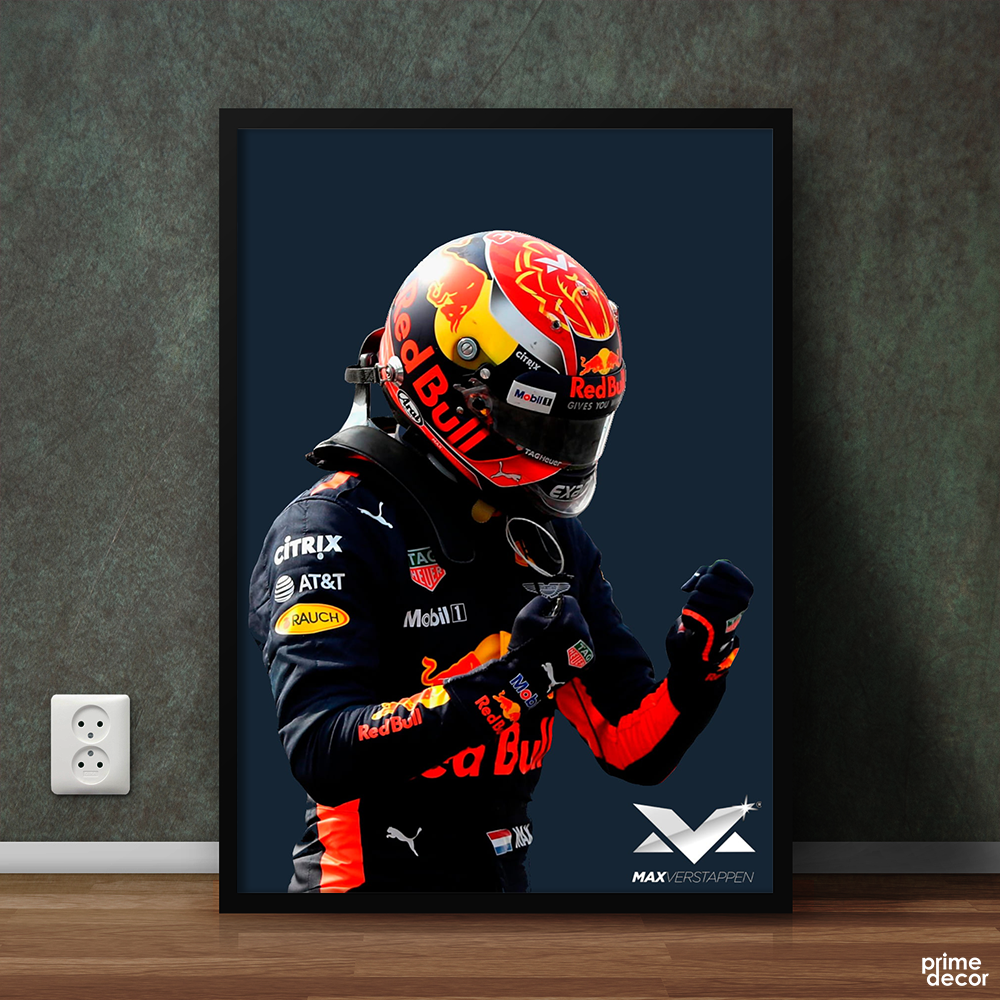 Max Verstappen in Action | Figure Poster Wall Art - Prime Décor