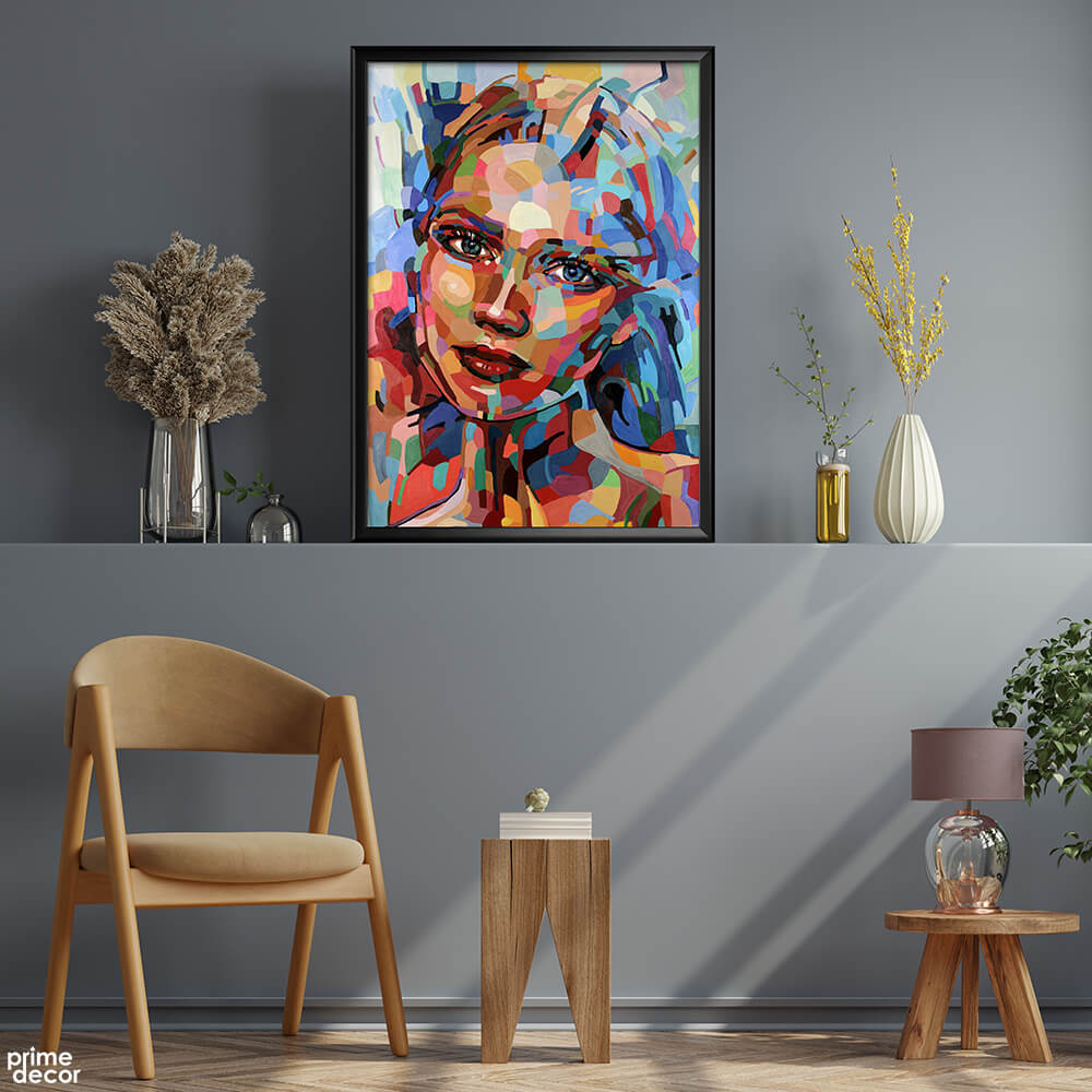 Colorful Girl Acrylic Paint Stroke Design | Digital Painting Poster Wall Art - Prime Décor