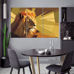 Colorful Lion Art #2 (3 Panel) Wall Art - Prime Décor