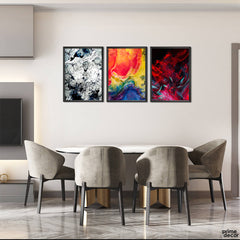 Colorful Paint Brushes Abstract Design (3 Panel) Abstract Wall Art - Prime Décor